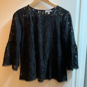 Lace top with flared 3/4 sleeves